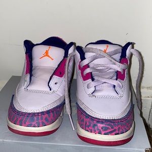 Size 8 toddler Jordan 3 Barely Grape